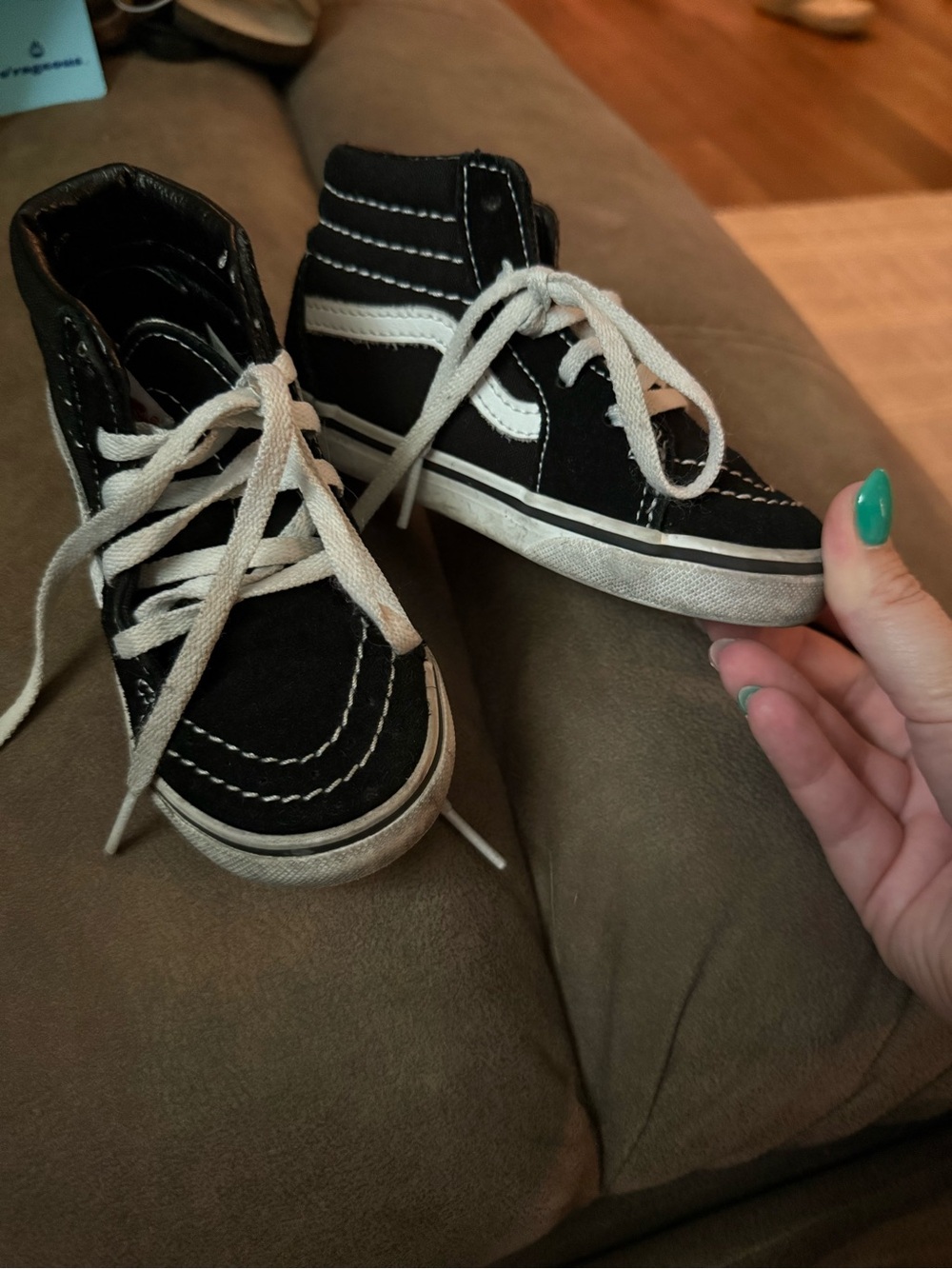Vans Kids Black and White Classic High-Top Skate Sneakers